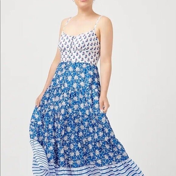 J.Crew Button-front maxi dress in mixed Print - Picture 1 of 9